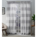 Exclusive Home Darma Sheer Linen Rod Pocket Curtain Panel Pair 50 X96 Dove Grey