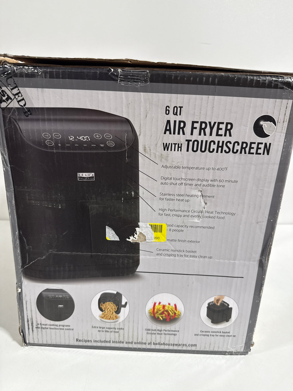 Bella PRO - 6-qt. Touchscreen Air Fryer - Matte Black - *Kitchen Appliances