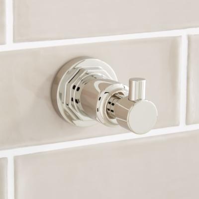 Signature Hardware 948293 Greyfield Single Robe Hook Polished Nickel Bathroom Hardware