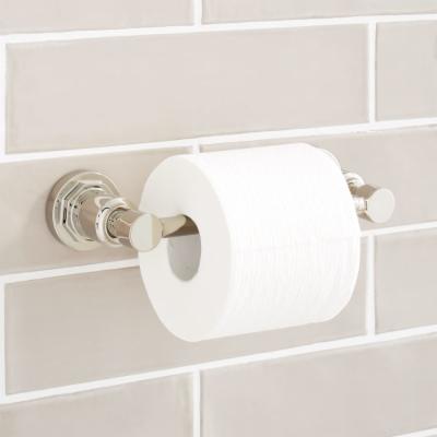 Signature Hardware 948295 Greyfield Wall-Mounted Toilet Paper Holder Polished Nickel