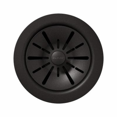 Quartz Perfect Drain 3-1/2" Polymer Disposer Flange W/ Remov Baskt Strainr and Rubbr Stopper Black