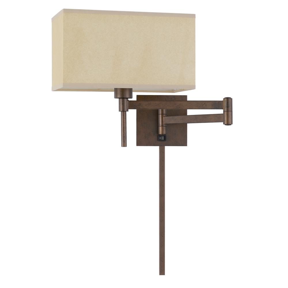 Cal Lighting WL-2930-RU Transitional One Light Swing Arm Wall Lamp from Robson Collection in Bronze/Dark Finish