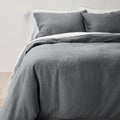 King Heavyweight Linen Blend Duvet Cover & Sham Set Dark Gray - Casaluna™: Zipper Closure OEKO-TEX Certified - *Bedding