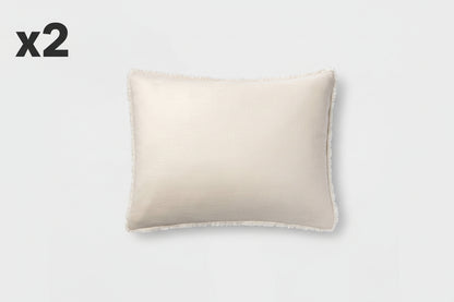 2 x Standard Heavyweight Linen Blend Comforter Sham Natural - Casaluna™: Zipper Closure, OEKO-TEX Certified, No Fill