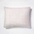 Standard Heavyweight Linen Blend Quilt Pillow Sham Natural - Casaluna™: Rayon & Cotton Zipper Closure OEKO-TEX