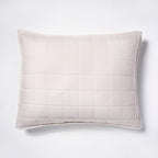 Standard Heavyweight Linen Blend Quilt Pillow Sham Natural - Casaluna™: Rayon & Cotton Zipper Closure OEKO-TEX