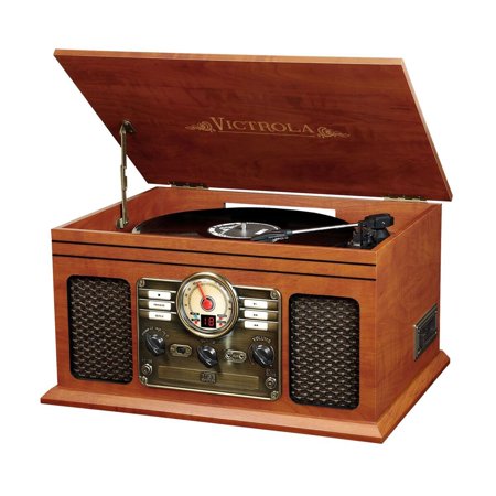 Victrola Classic Wood Bluetooth Record Player - Mahogany: Belt Drive Vinyl Turntable