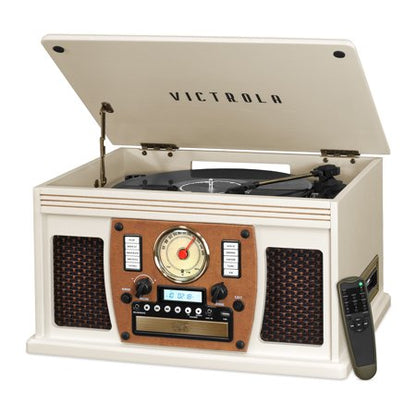 Victrola - Navigator 8-in-1 Classic Bluetooth Record Player with Turntable - Off White