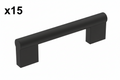 15 x Amerock BP36912 Versa 3-3/4 Inch Center to Center Handle Cabinet Pull Matte Black