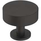 7 - See Desc Radius 1-1/4 in. (32mm) Modern Matte Black Round Cabinet Knob - *Tools Hardware & Misc