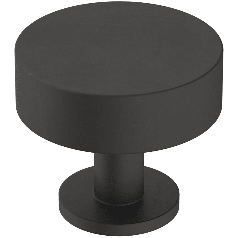 7 - See Desc Radius 1-1/4 in. (32mm) Modern Matte Black Round Cabinet Knob