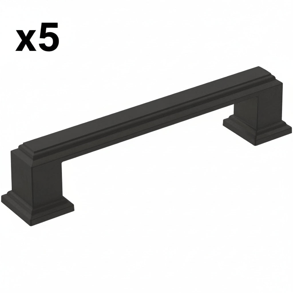 5 x Amerock BP36759 Appoint 3-3/4 Inch Center to Center Handle Cabinet Pull Matte Black