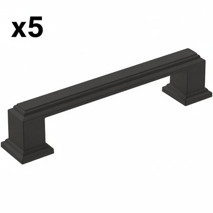 5 x Amerock BP36759 Appoint 3-3/4 Inch Center to Center Handle Cabinet Pull Matte Black