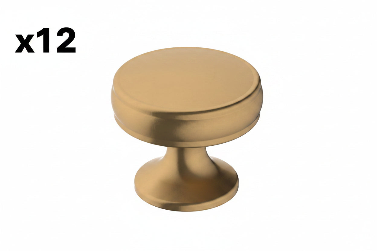 12 x Renown 1-1/4 in. (32mm) Traditional Champagne Bronze Round Cabinet Knob