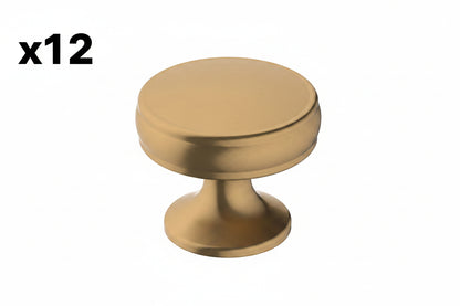 12 x Renown 1-1/4 in. (32mm) Traditional Champagne Bronze Round Cabinet Knob