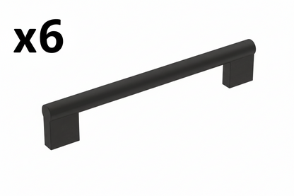 6 x Versa 6-5/16 in. (160mm) Modern Matte Black Bar Cabinet Pull