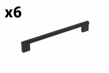 6 x Amerock Versa 8-13/16 Inch (224mm) Center-to-Center Matte Black Cabinet Pull6 x