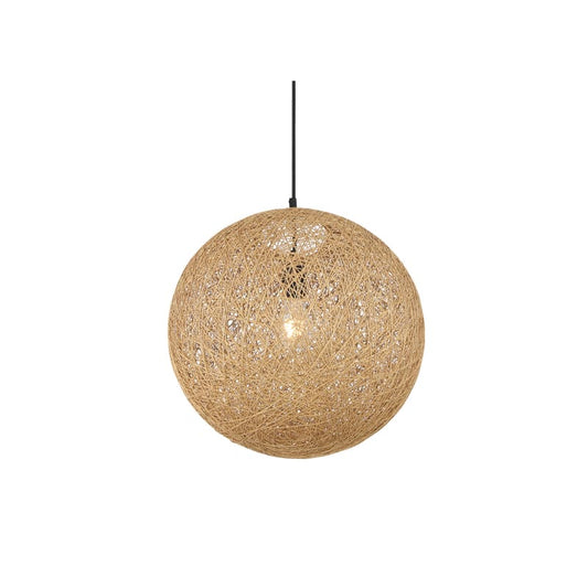 Miseno ML98597 Single Light 16" Wide Pendant with Rattan Shade Rattan / Black Indoor Lighting Pendants