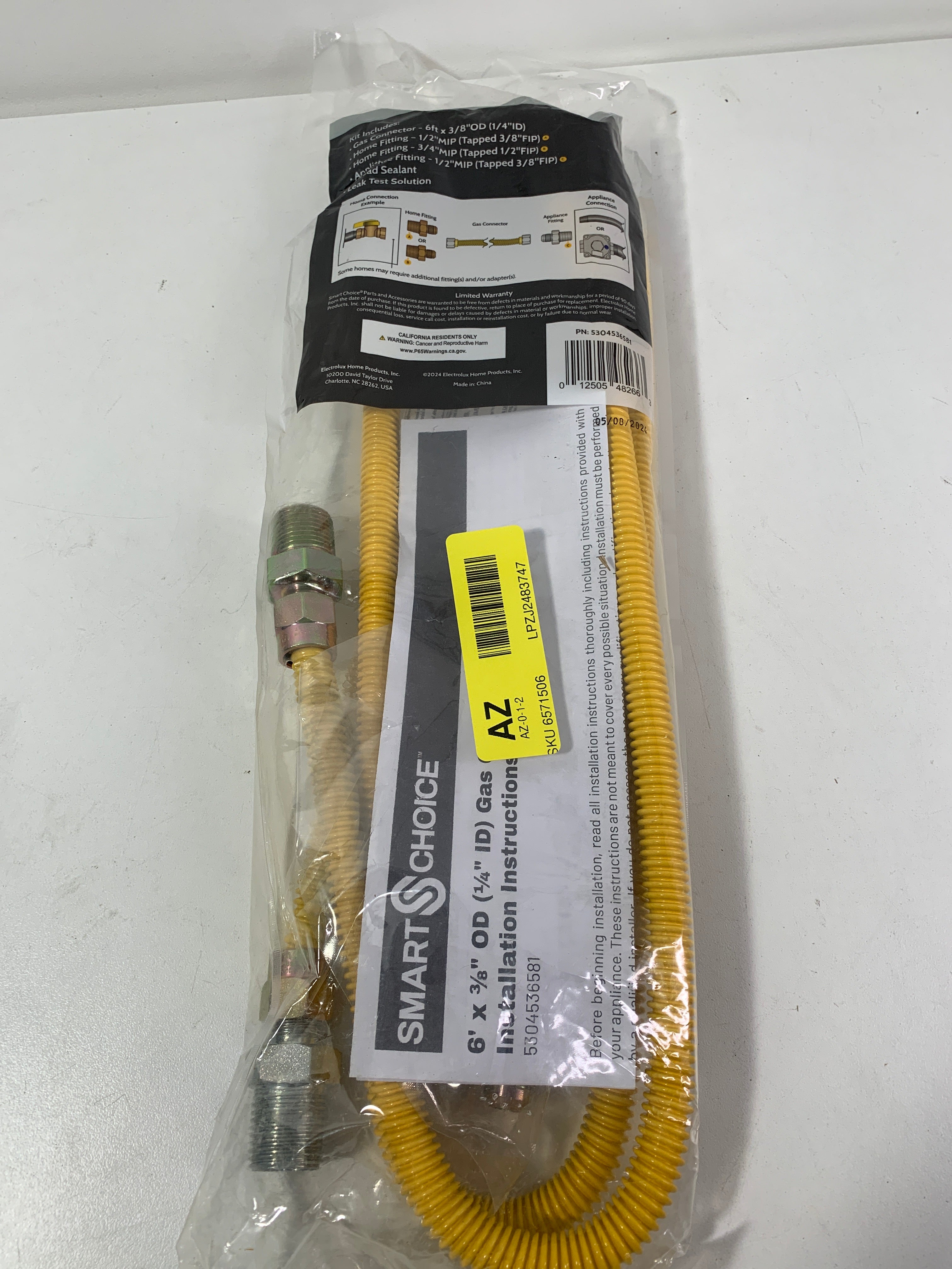 Smart Choice - 4’ x 3/8’’ OD Coated Gas Connector Kit - *Kitchen Appliances