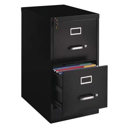 Hirsh 22 Deep 2 Drawer Letter Width Vertical File Cabinet Commercial Grade Black