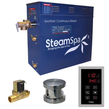 SteamSpa OAT900BN-a 9 KW Oasis QuickStart Acu-Steam Bath Generator Pack with Built-in Auto Drain Brushed Nickel