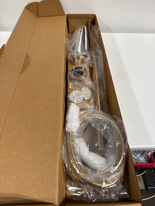 Moen 3887EPBG Modern Eco-Performance Handshower Handheld Shower with 30-Inch Slide Bar and 69-Inch Metal Hose, Brushed Gold