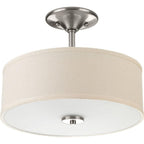 Progress Lighting P3712-09 Inspire Two-Light Semi-Flush, Brushed Nickel