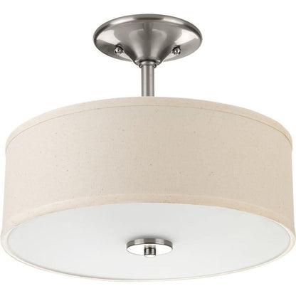 Progress Lighting P3712-09 Inspire Two-Light Semi-Flush, Brushed Nickel