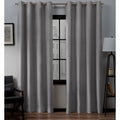 Loha Dove Grey Solid Light Filtering Grommet Top Curtain, 54 in. W X 108 in. L (Set of 2)
