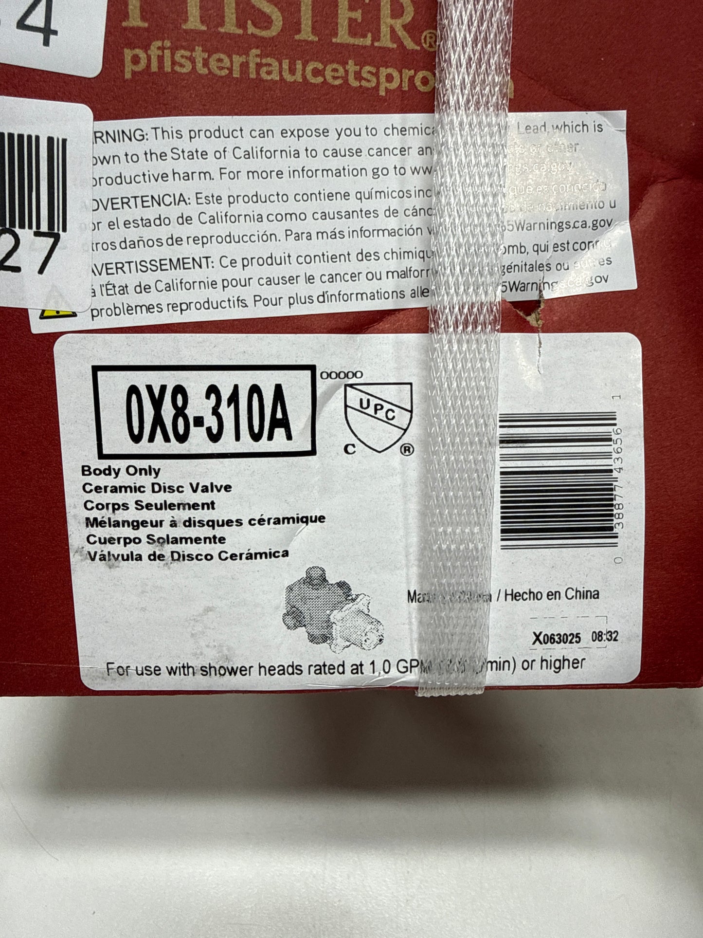 Pfister 0X8-310A PermaBalance Single Control Tub & Shower Rough-In Valve, Brass
