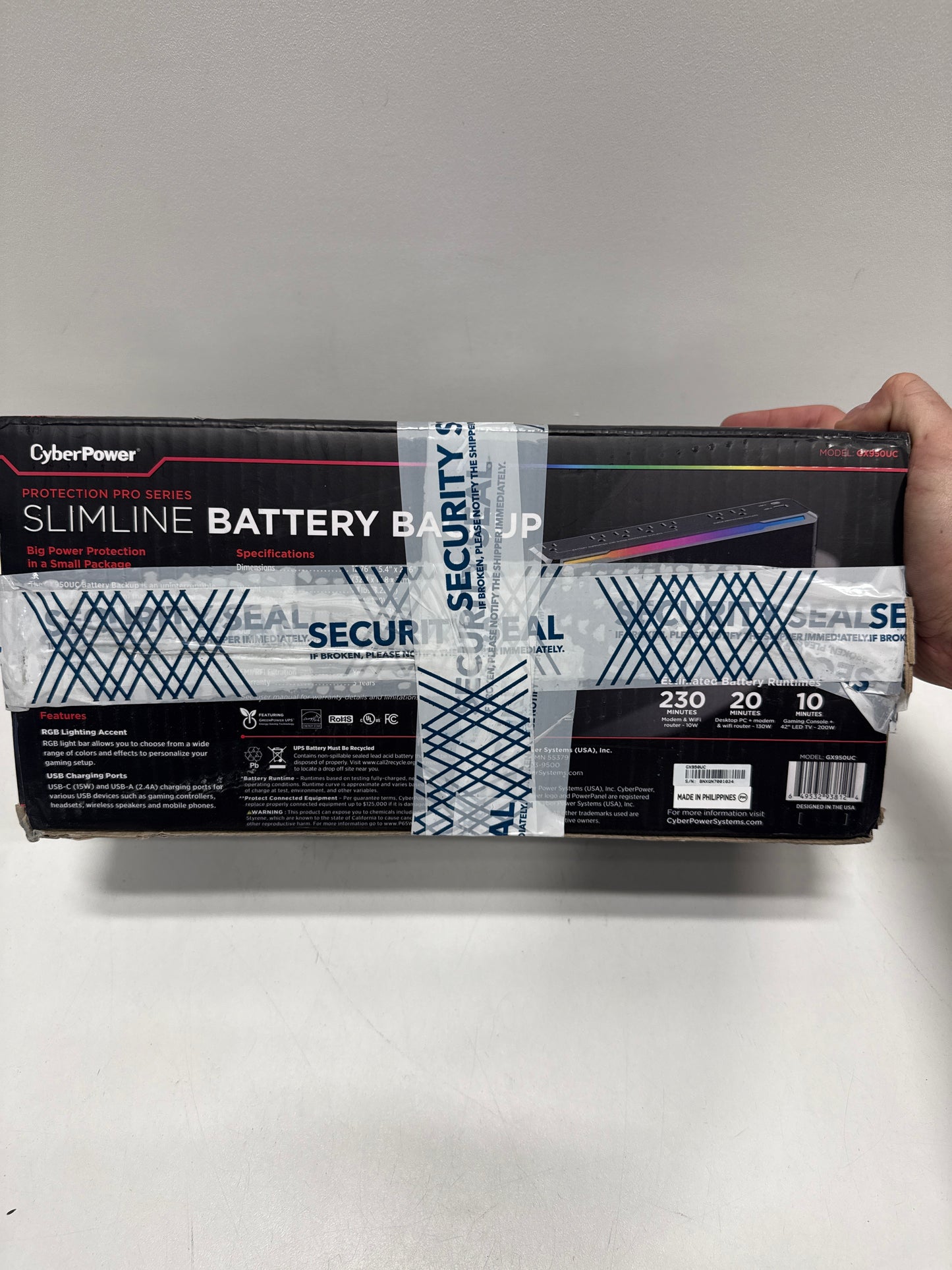 CyberPower 7-Outlet Ups Surge Protector with USB Ports and Rgb Lighting - Black