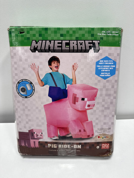 Kids Inflatable Minecraft Pig Ride on Costume - Kids Halloween Costume