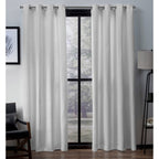 Virenze Winter White Solid Light Filtering Grommet Top Curtain, 54 in. W X 96 in. L (Set of 2)