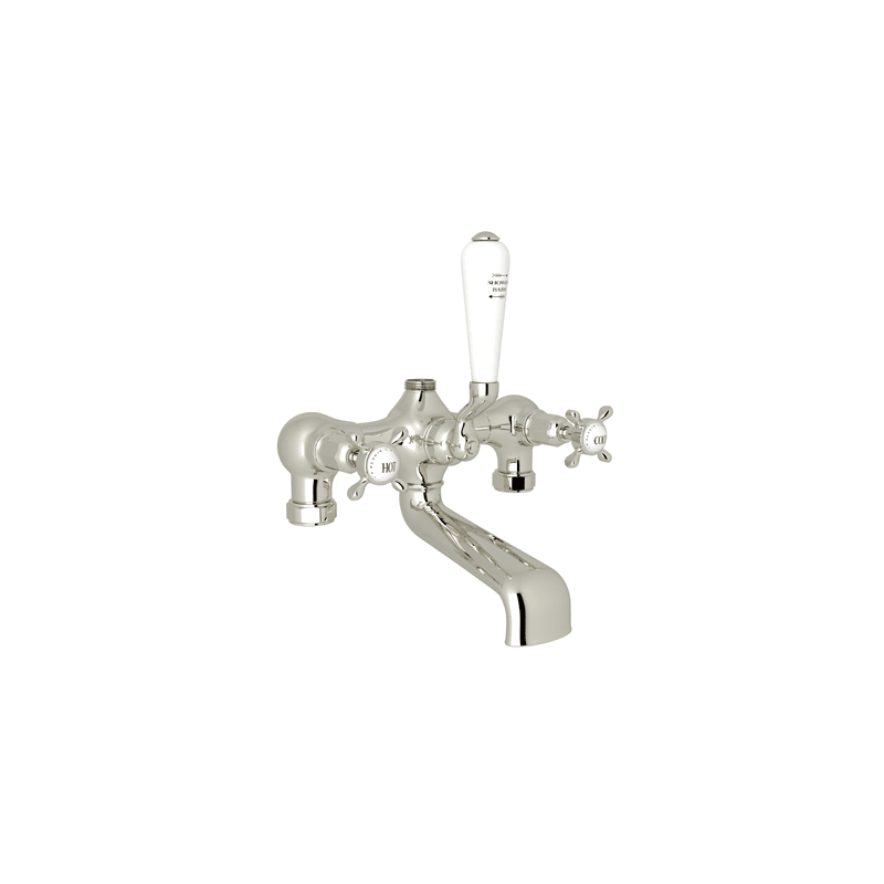 Perrin and Rowe U.3531X Edwardian Deck / Floor / Wall Mounted Clawfoot Tub Filler with Built-in Diverter Polished Nickel