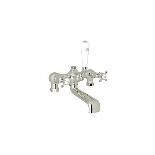 Perrin and Rowe U.3531X Edwardian Deck / Floor / Wall Mounted Clawfoot Tub Filler with Built-in Diverter Polished Nickel