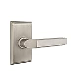 Emtek Passage Set, Rectangular Rosette, Milano Lever (Right Hand, Pewter)