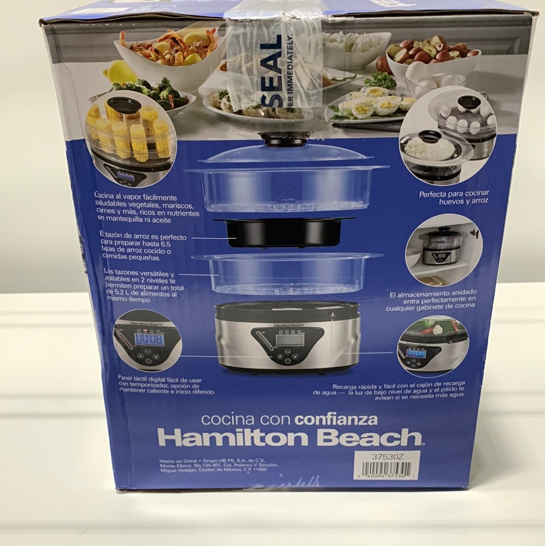Hamilton Beach 37530Z 2 Tray Digital Food Steamer, 5.5-Quart