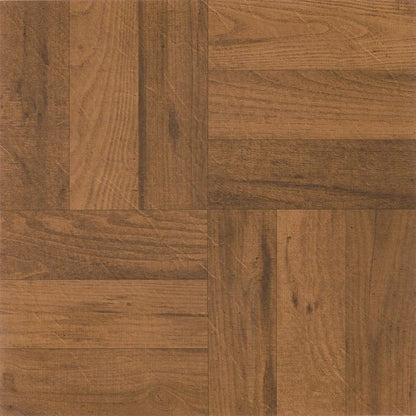 Achim Tivoli Self Adhesive Vinyl Floor Tile 12" X 12", 3 Finger Med. Oak Parquet, 45 Pack