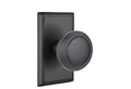 Emtek Passage Set, Rectangular Rosette, Norwich Knob, Flat Black US19