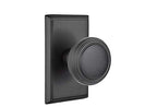 Emtek Passage Set, Rectangular Rosette, Norwich Knob, Flat Black US19