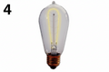 Pack of (4) 40 Watt Dimmable Antique ST18 Nostalgic Hairpin Incandescent Light Bulbs with Medium (E26) Base 2200K Amber Light