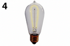Pack of (4) 40 Watt Dimmable Antique ST18 Nostalgic Hairpin Incandescent Light Bulbs with Medium (E26) Base 2200K Amber Light