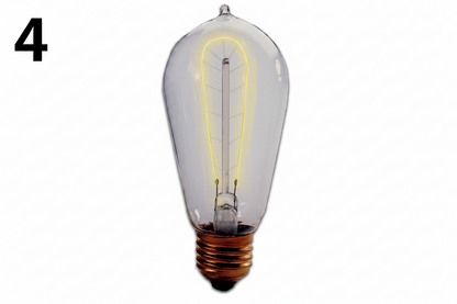 Pack of (4) 40 Watt Dimmable Antique ST18 Nostalgic Hairpin Incandescent Light Bulbs with Medium (E26) Base 2200K Amber Light