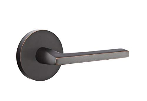 Emtek Passage Set, Disk Rosette, Helios Lever, Oil Rubbed Bronze, LH