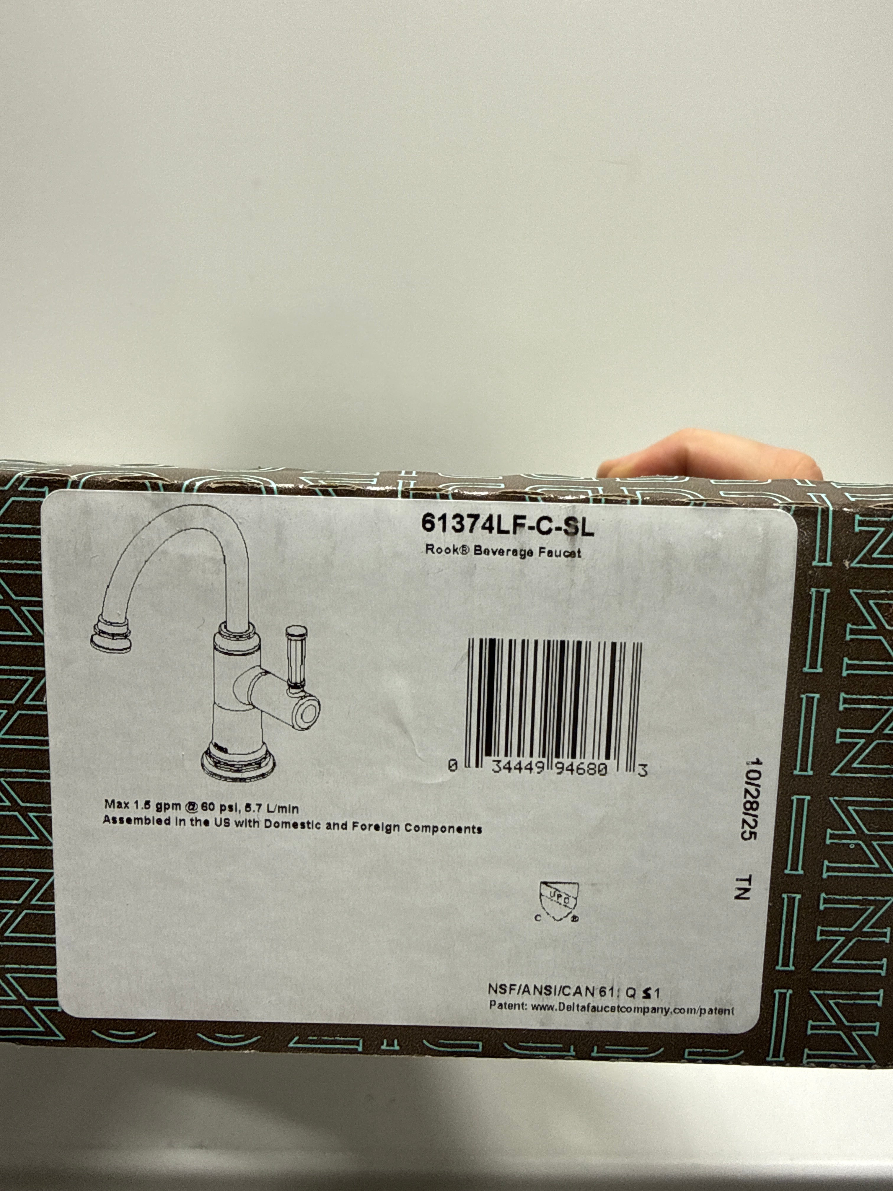 Brizo 61374LF-C Rook 1.5 GPM Cold Only Water Dispenser Beverage Faucet - RO Compatible Luxe Steel Faucet Water Dispenser Cold Only