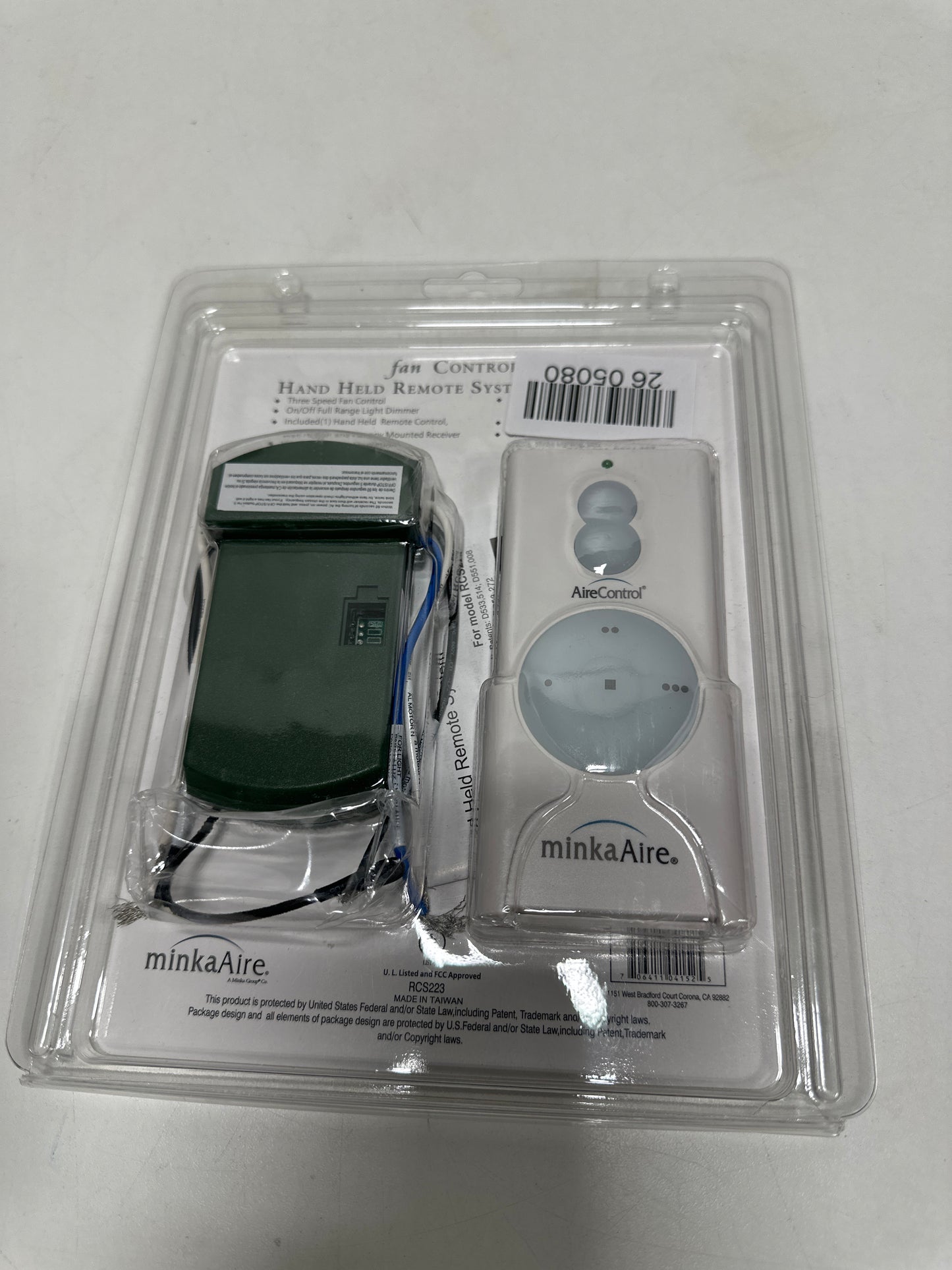 Minka-Aire Hand-Held Ceiling Fan Remote Control System - White - RCS223