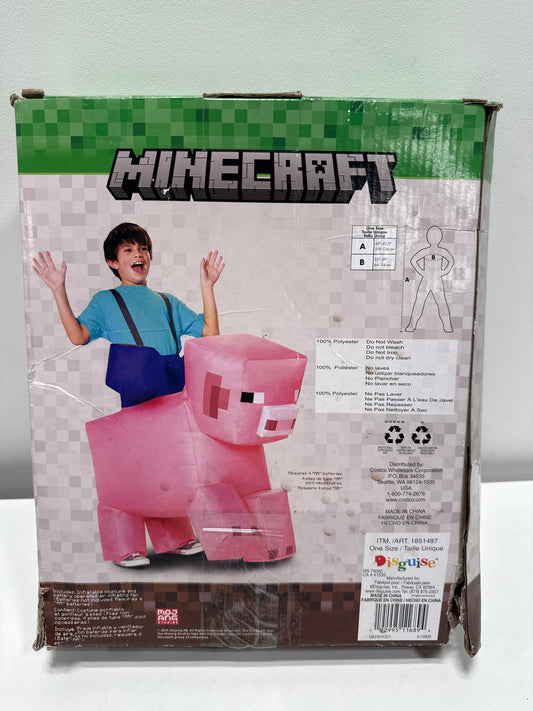 Kids Inflatable Minecraft Pig Ride on Costume - Kids Halloween Costume