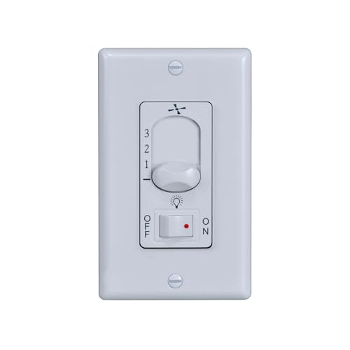 RP Lighting 3-Speed Single Slide Wall Control with On / Off Light Control, White