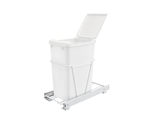 Rev-a-Shelf 35 QT Pullout Waste Container with Lid White - *Tools Hardware & Misc