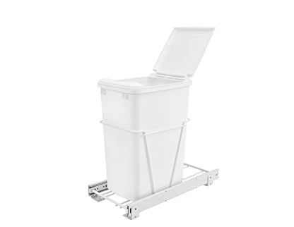 Rev-a-Shelf 35 QT Pullout Waste Container with Lid, White